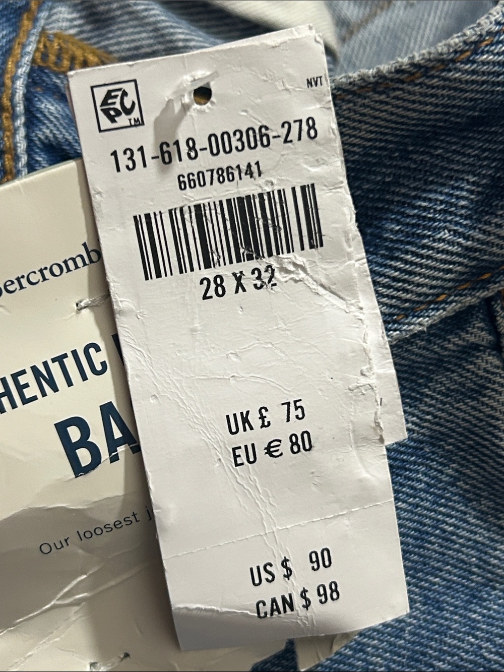 NWT Abercrombie & Fitch Baggy Jeans - Picture 3 of 11